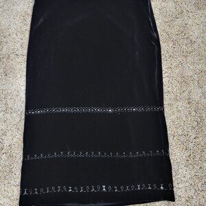 Black Velvet Pencil Skirt - XS
